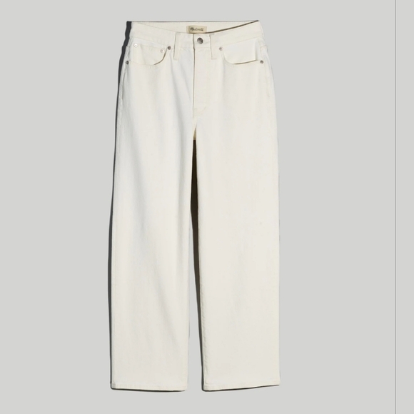 Madewell Curvy Perfect Vintage Wide Leg Crop Jeans W33 Tile White NWT NU078 - Picture 5 of 11